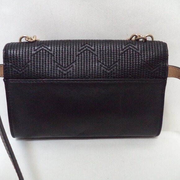 Michael Kors Leather quilted Belt Crossbody bag purse black Fanny Pack chain - Picture 7 of 13